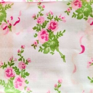 Rachel Ashwell Shabby Chic Farmhouse QUEEN Cotton Sheet Set Pink Floral Bouquets